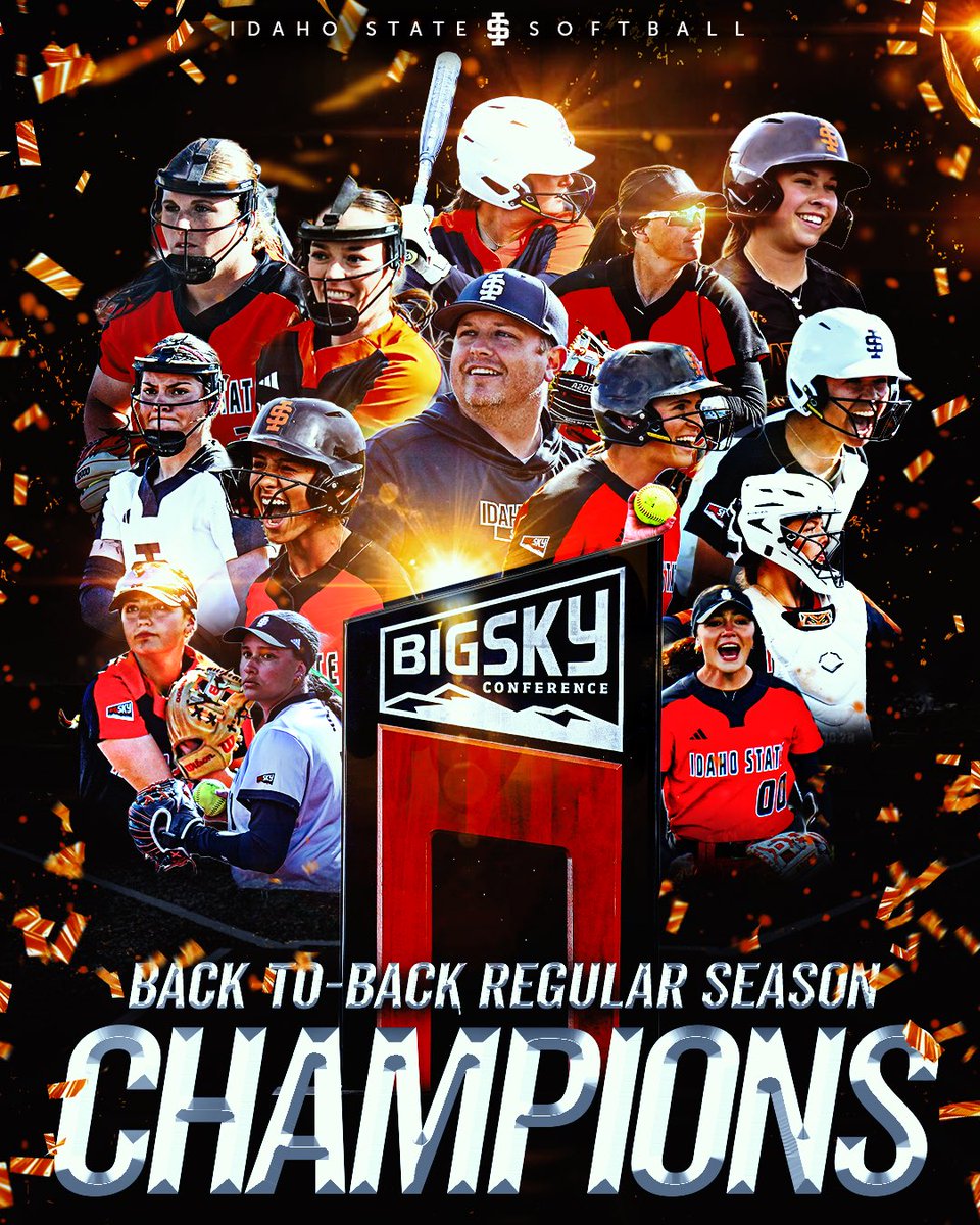 IdahoStateSB's tweet photo. Back-to-back regular season CHAMPS 🎉🎉🎉 https://t.co/RSl15p110g