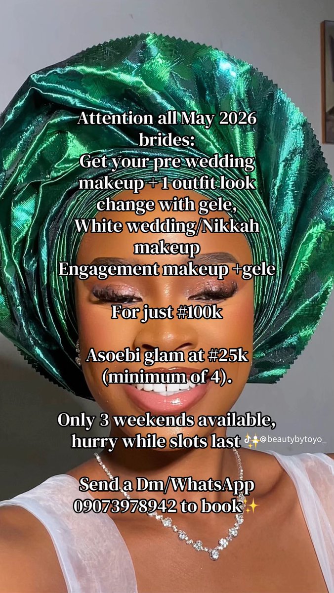 Favoromotoyo's tweet image. Only 3 dates available, send a Dm to book!! #makeupartist #nigerianmakeupartist #BreakingNews #CAPKRYSwithNescafé #Panamá #BreakingNews #włoskarobota