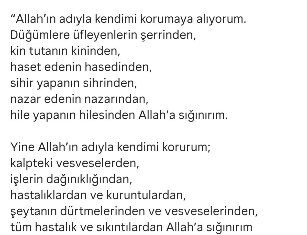 SerdarMercan54's tweet photo. Nazar hasetten  vesveseden şifa ve korunma rukyesi mutlaka kendinize okuyun https://t.co/XaNTowRy2p