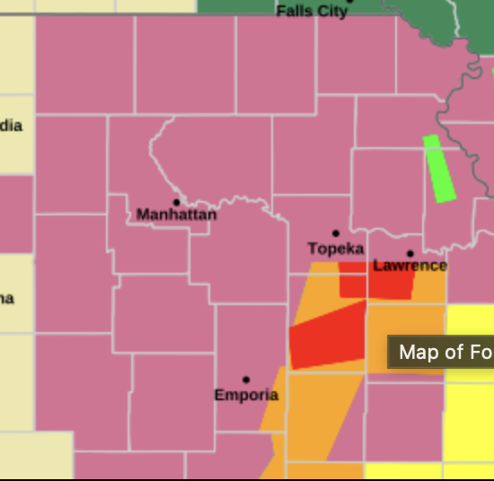DGSOSheriff's tweet photo. .@NWSTopeka  has issued a tornado warning (3:30 p.m. Sunday) for southwestern Douglas County until 4:15 p.m. for a storm moving into SW Douglas County toward Globe, Worden and Baldwin City. The warning does not include Lawrence. https://t.co/ADaDhQMj0T
