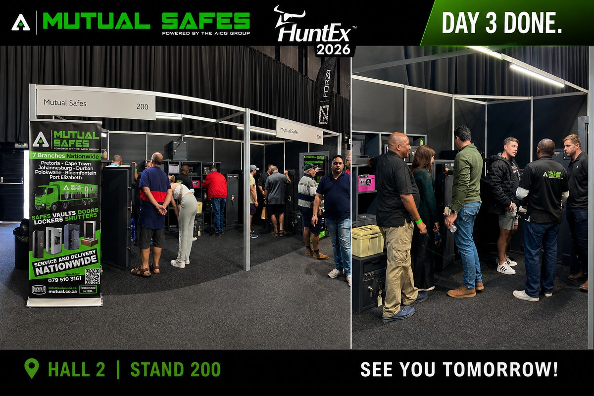 MutualSafes23's tweet image. Day 3 at HuntEx 2026 - as the market leader, we’re setting the pace.
Mutual Safes &amp;amp; Security Group continues to dominate the floor, delivering exceptional sales, powerful engagement and high-value conversations across our entire product range. 
#huntex2026 #mutualsafes #secure