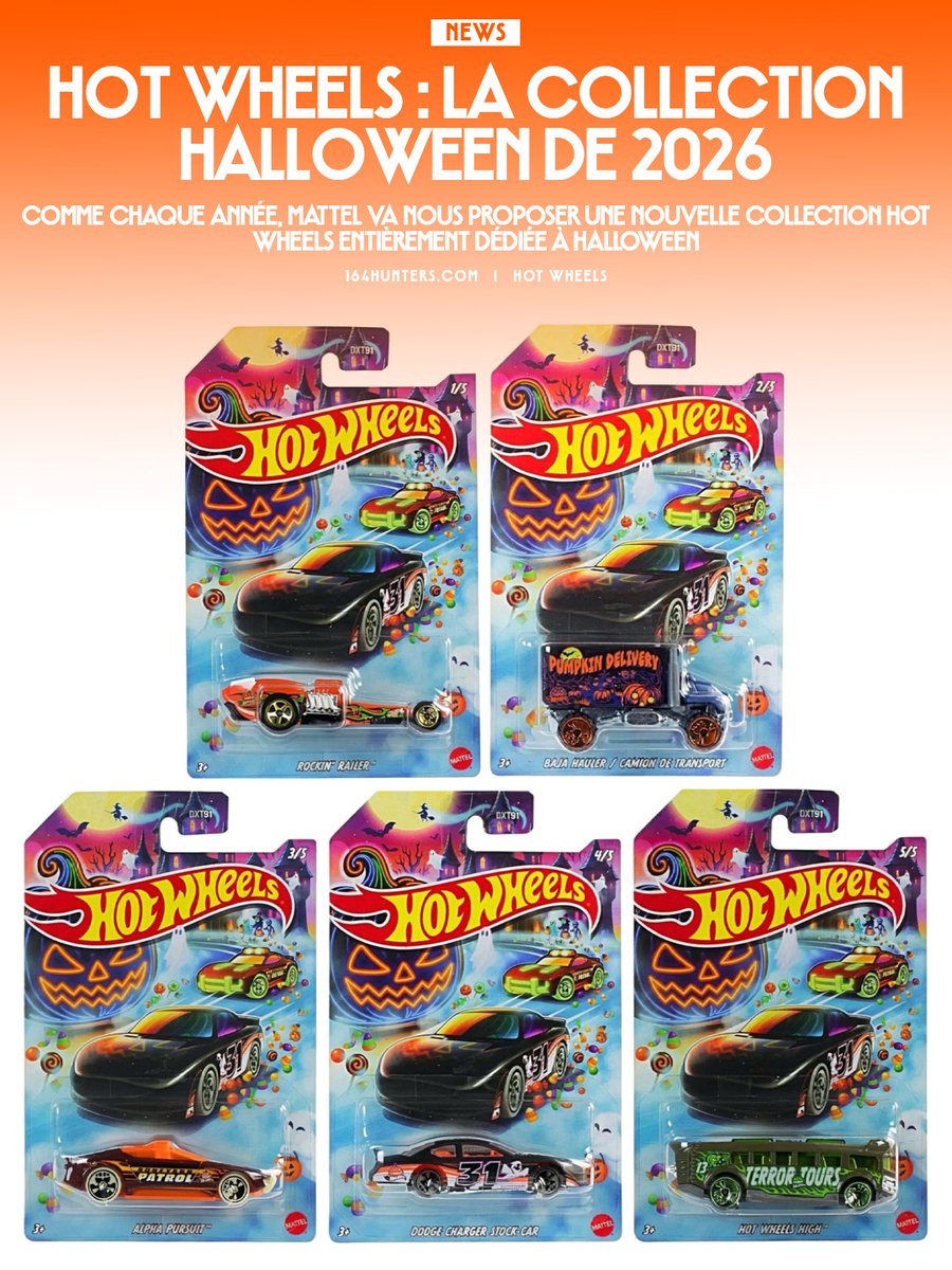 164hunters's tweet image. 🇫🇷 Hot Wheels : La collection Halloween de 2026
🇯🇵 ホットウィール：2026年ハロウィンコレクション
🇺🇸 Hot Wheels: The 2026 Halloween Collection
---
#HotWheels #Halloween
▶ Lien en commentaire