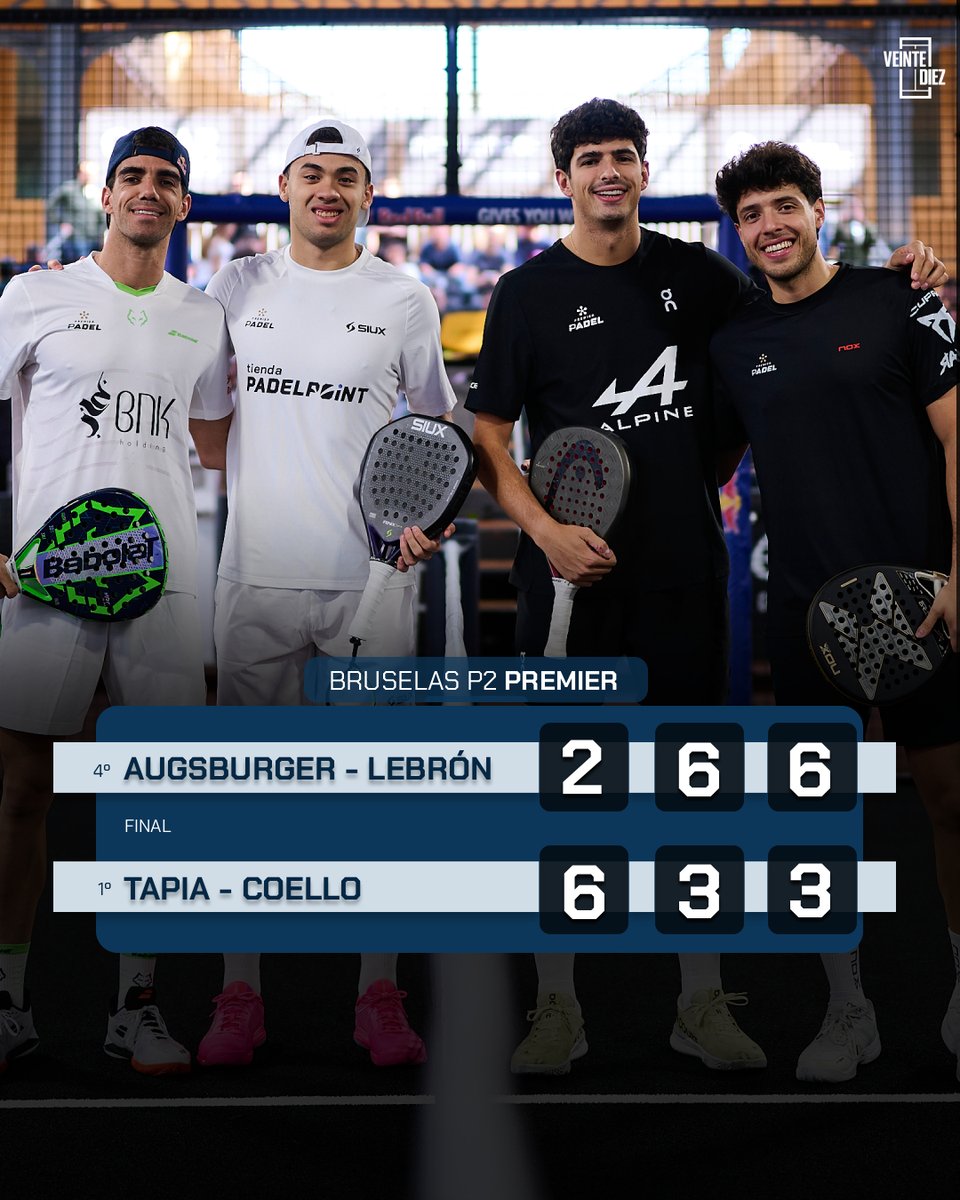 VeinteDiez's tweet image. ¡AUGSBURGER - LEBRÓN 🏆🇧🇪 CAMPEONES BRUSELAS P2!

#padel