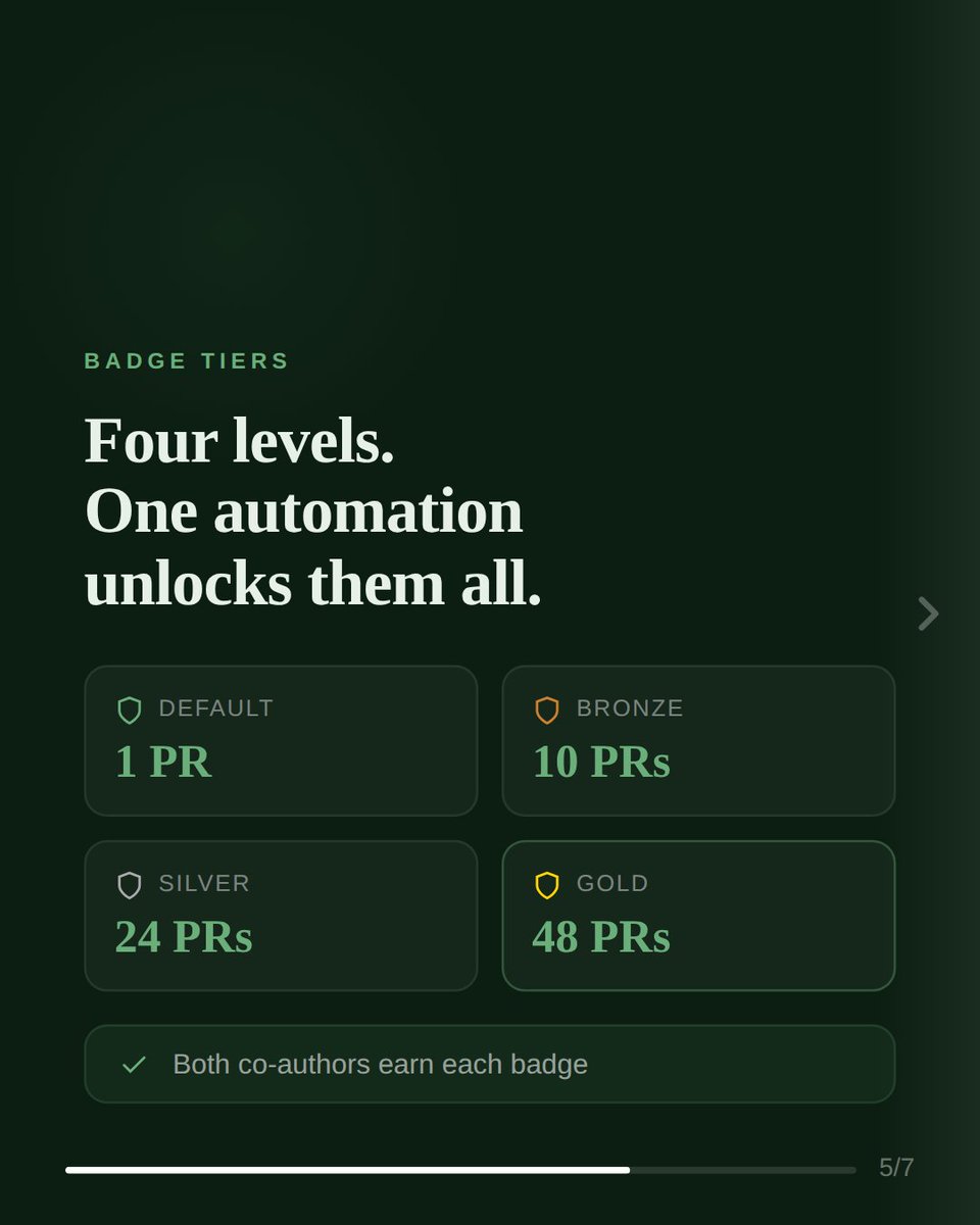 ASHAN868904's tweet image. Tired of the manual grind for the GitHub Pair Extraordinaire badge? 🚀
Stop wasting time coordinating across time zones. Automate 48+ co-authored PRs and unlock Gold for both of you in &amp;lt;10 mins! ⚡️
Get it here: github.com/itxashancode/P…
#GitHub #OpenSource #DevTool #Coding #Build
