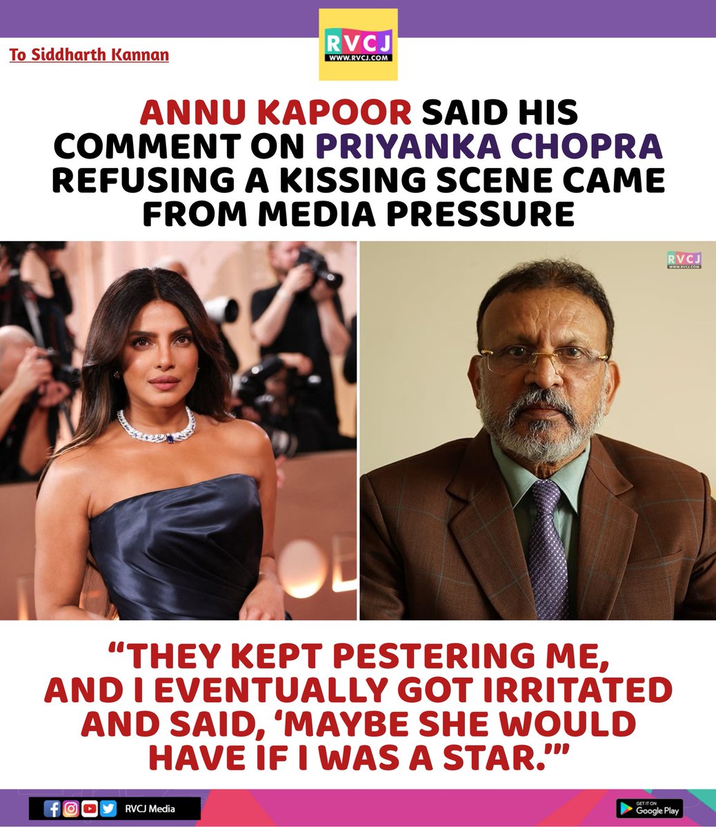 rvcjmovies's tweet image. Annu Kapoor Explains Priyanka Chopra Kissing Remark

#annukapoor #priyankachopra #bollywood #bollywoodmovies #bollywoodactor