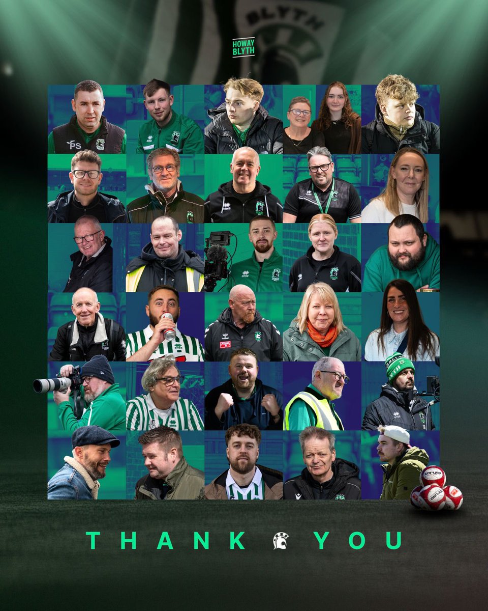 Blyth_Spartans's tweet photo. The people behind the scenes make it all possible 👏 

A huge thank you to our staff &amp; volunteers for everything this season 💚

#HowayBlyth 🟢⚪️ https://t.co/K0mvxXqCfA