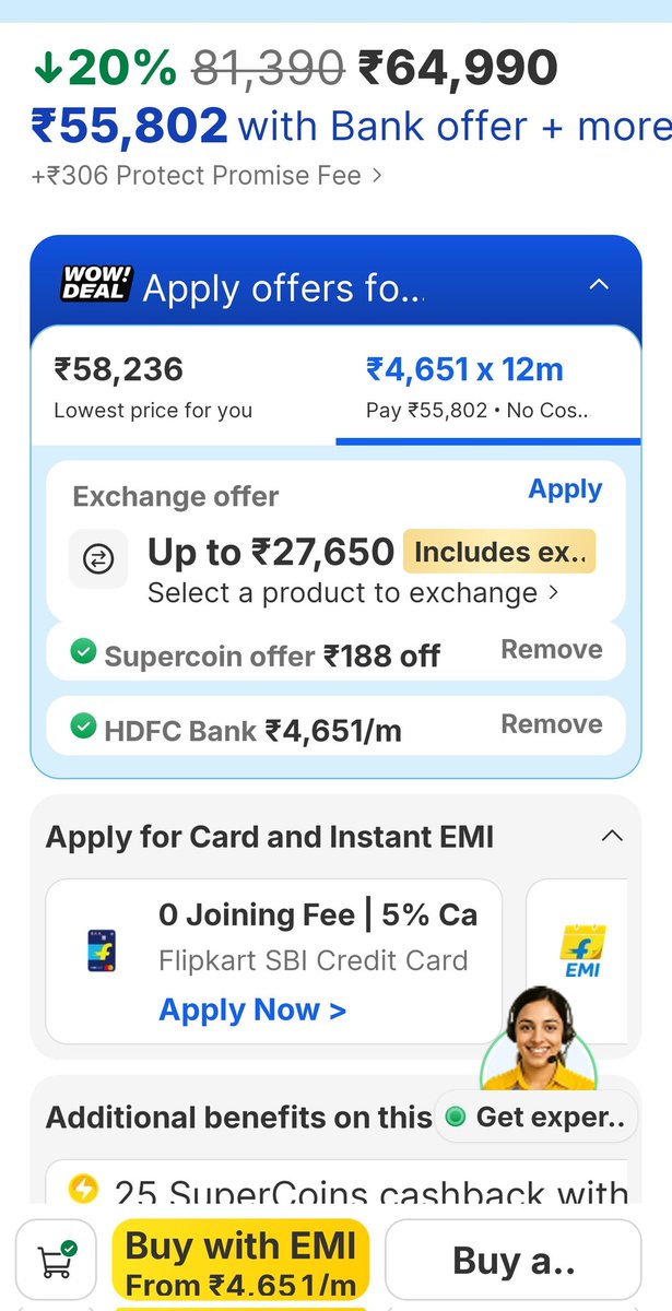 rupamsarkar's tweet image. Whoever wrote @Flipkart checkout algorithm is a GENIUS, it shows different discount for different distinct profiles. On mine, it shows 4651x12 as #EMI which changes to 5426x12 on checkout, in my Wife's account, it shows 4812x12, Hats off to guys.
@Walmart
 @flipkartsupport