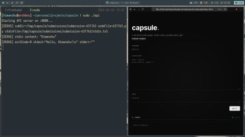 0xchiefcosmic's tweet photo. Built a custom container runtime and a https://t.co/fcIKDfwxEF like code-runner that spins up containers on demand, runs the code and kills them once done.

#golang #docker #LearnInPublic #BuildInPublic https://t.co/2p7enmq7ht