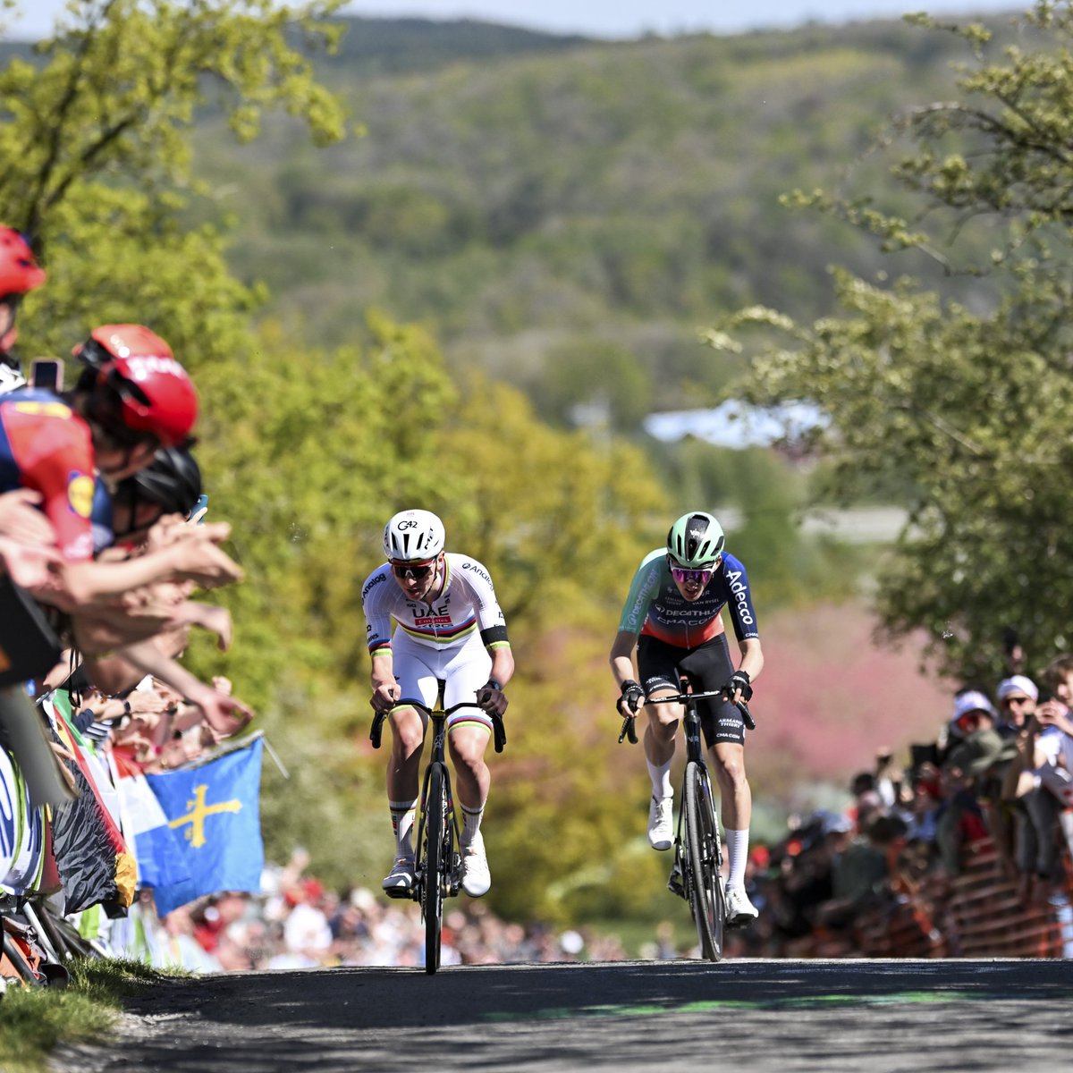Cette édition 2026 de Liège-Bastogne-Liège (259,5km) est la plus rapide de l'histoire. Tadej Pogacar s'est imposé avec une moyenne horaire de 44,426 km/h. 

Le précédent record datait de l'an dernier, à 41,983km/h, avec déjà un succès du Slovène. #LBL

📷 ASO