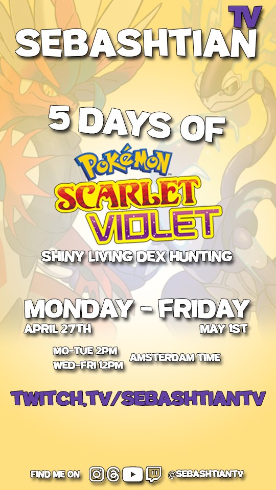 SebashtianTV's tweet image. I got some time to make up for!

#pokemon #Twitch #Stream #Shinyhunting