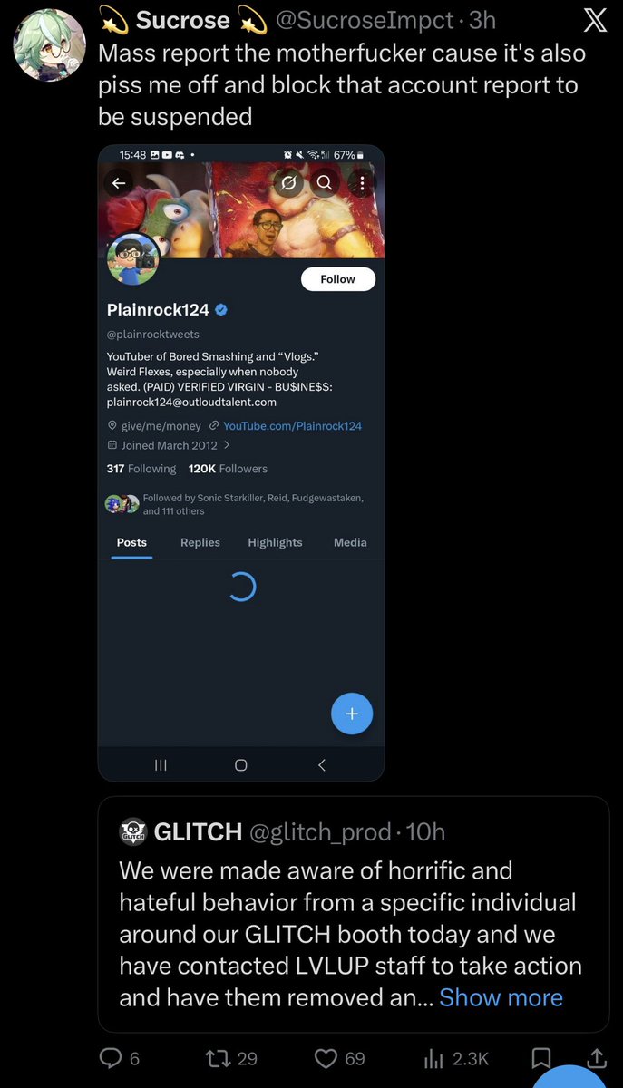 Listen man he made a disturbance with a racist joke in public at a convention and was kicked out and banned immediately afterward. Yeah he's a right wing grifter and loves money but I don't think that's gonna be enough to get his Twitter banned.