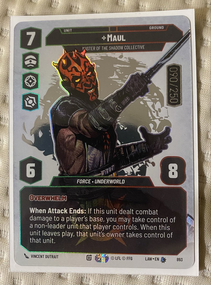 YGT's tweet photo. Mail day: #StarWarsUnlimited Maul Master of the Shadow Collective serialized... #SWU https://t.co/56eecnLscG