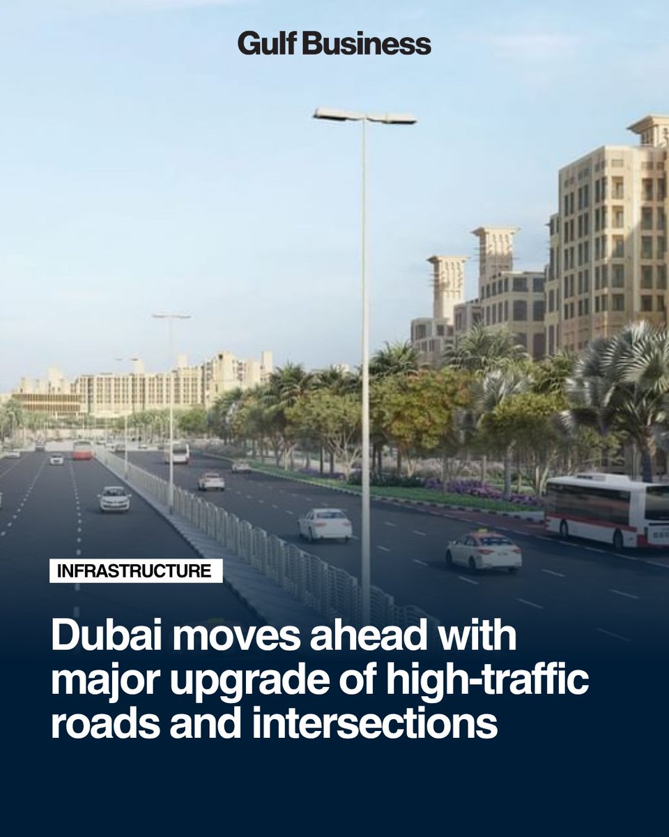 GulfBusiness's tweet image. The project will include extensive development works, along with seven key intersections along Jumeirah Street

Full story: gulfbusiness.com/en/2026/infras…

#Dubai #RTA #Infrastructure #RoadUpgrade #UrbanDevelopment #TrafficFlow #UmmSuqeimStreet #AlWaslRoad #AlSafaStreet #JumeirahStreet