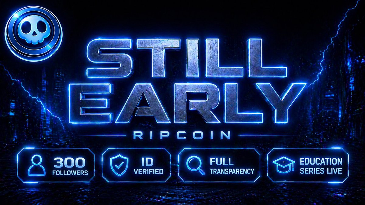 OfficialRipCoin's tweet photo. You may not realise how early you are seeing this.

RipCoin is still in its foundation stage, and the momentum is already building fast:

✅ 300 followers in less than 7 days
✅ Official account verified
✅ Full transparency from day one
✅ Real community growing organically before launch

This is not just another memecoin account asking for attention.

This is a community being built with purpose, protection, and long-term belief. 💀⚡

If you believe in the next chapter of memecoins, now is the time to show up early.

Like, repost, comment, and help spread the word.

$RIP #RipCoin #RIP #Memecoin #Crypto #Solana #PumpFun #CryptoCommunity #Web3 #RIPArmy