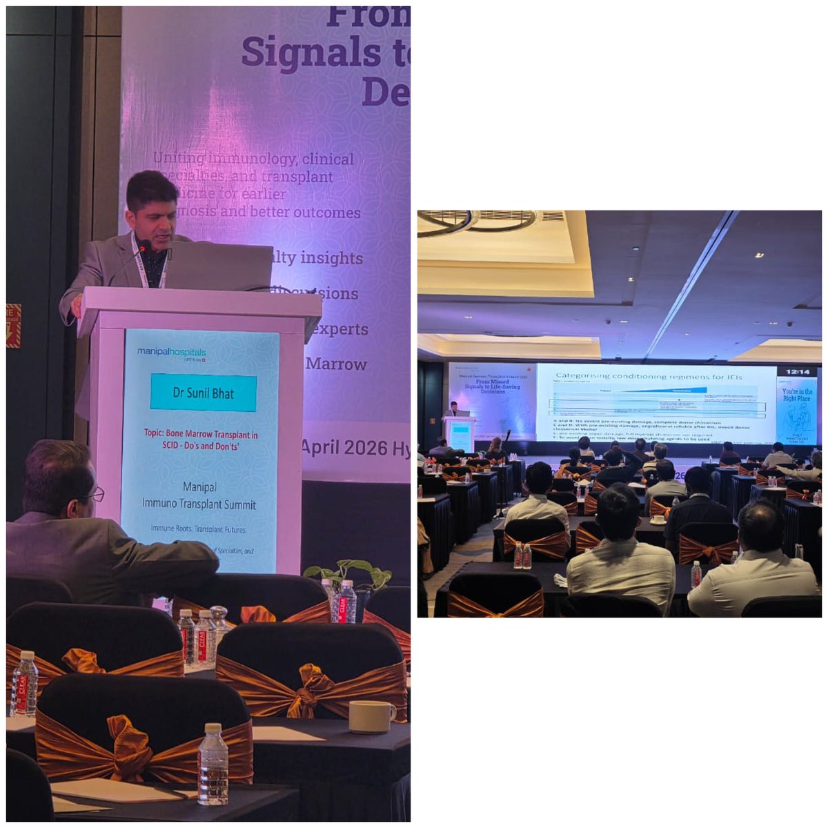 DrSunilBhat's tweet photo. A fulfilling weekend both professionally and personally.

Spoke as faculty on Bone Marrow Transplantation in SCIDs at the Immuno Transplant Summit, Bengaluru, and also completed the  #TCSWorld10K this morning.

Medicine, endurance and continuous learning — all in one weekend. https://t.co/cwHz0RpPLj
