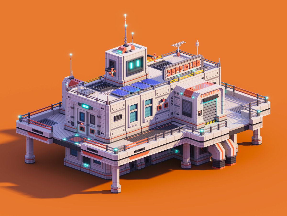 bkvoxel's tweet photo. my Mars base in @voxlstudios https://t.co/6nBTvvkYRN