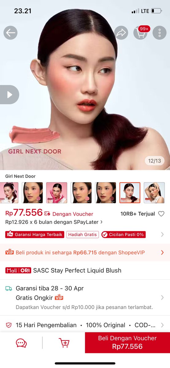 tiffasstuff's tweet photo. WTS wts blush on dari SASC shade girl next door baru dipake 1 totol aja ternyata ga cocokk di aku, 65k aja deh pls dibeli https://t.co/pRZhwosLYP