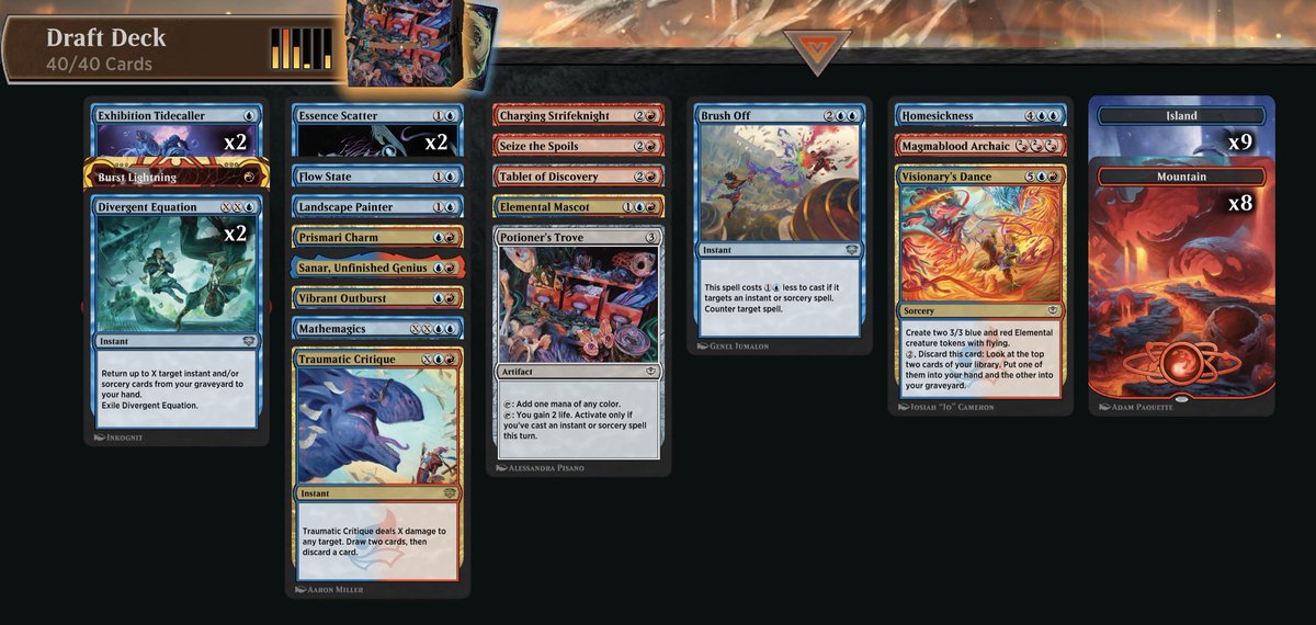 aaronmhulbert's tweet photo. 7-1 literally all seven wins were mathemagics mills, card is cracked. #secretsofstrixhaven https://t.co/lb9QzItHPw