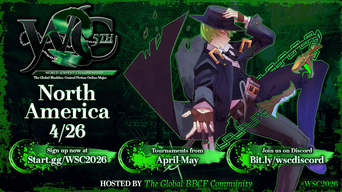 WSC_BBCF's tweet photo. North America week ends with our NA tournament hosted by our master of ceremonies Chickzama starting tonight at 6pm CDT!!! 

Reminder: The winner of today's tournament will have their tournament entry and BBCF Entry Fee  reimbursed to any 1 tournament taking place till 4/26/2027 https://t.co/jDyQ6fxOES