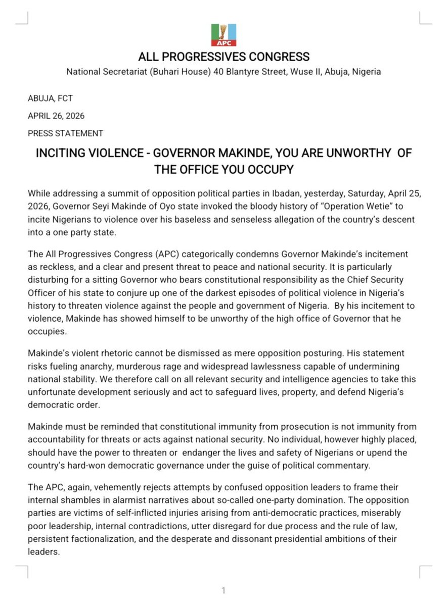 APC Nigeria tweet media