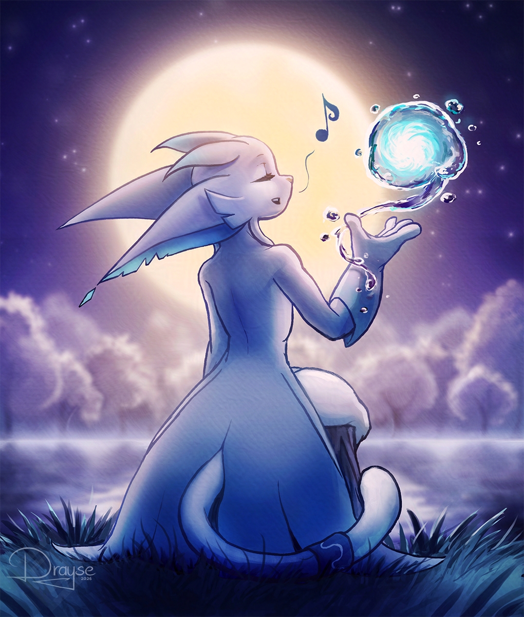 -Commission-
It was really fun to draw water effects again with the adorable spirit 💙