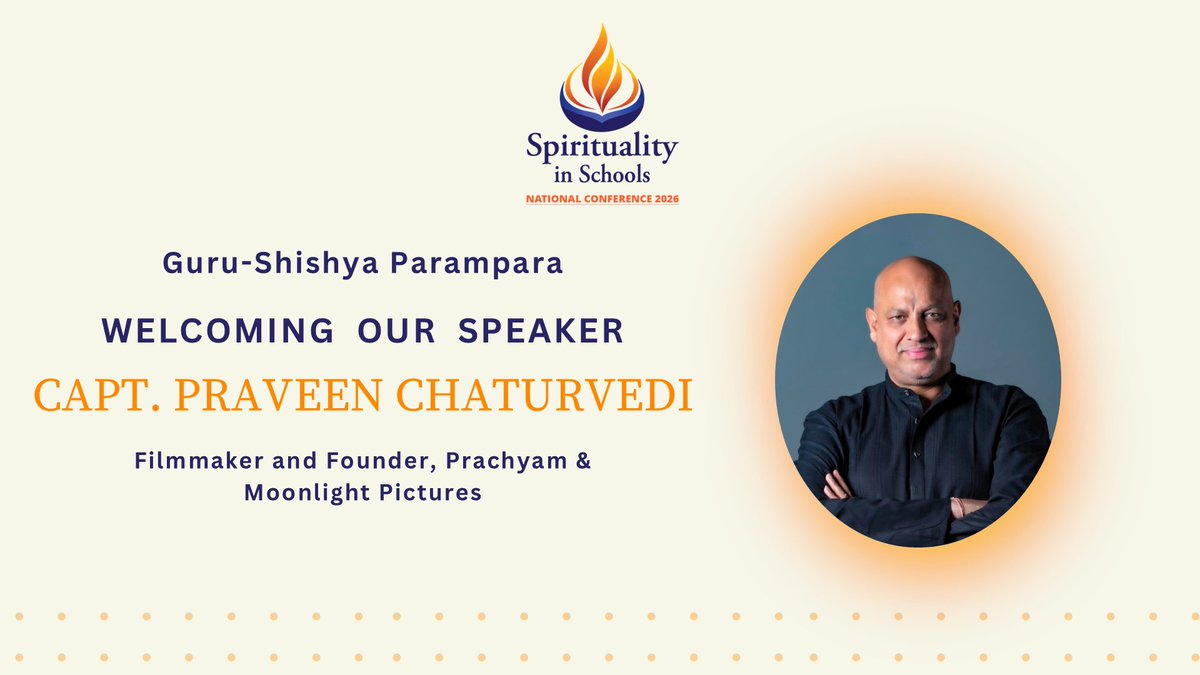 captain_praveen's tweet image. Be there to witness the splendor of Guru-Shishya Parampara!  

@prachyam7 is the media partner for this event!

To know more, click here: spiritualityinschools.com/programme

#spiritualityawake #bharat