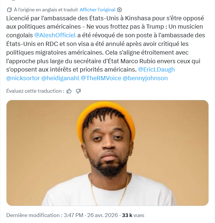 MAITREHILARION's tweet photo. @RevColeman @AleshOfficiel 🇨🇩 LA RÉVÉRENDE QUE VOUS ÊTES DEVRAIT PLUTÔT ÊTRE GÊNÉE PAR CETTE SITUATION

Hélas, vous en faites L'APOLOGIE.
La POLITIQUE MIGRATOIRE de @realDonaldTrump n'est pas COMPATIBLE aux INTÉRÊTS du Congo et des congolais.
Et vous voulez qu'ils applaudissent pcq le DIEU TRUMP a décidé ? https://t.co/0hrzSDcznc