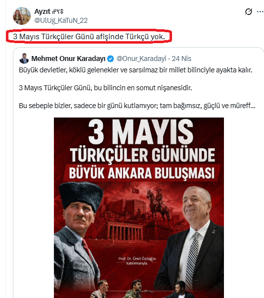 volkan_giritli's tweet photo. 📌Bu nasıl arsız, ahlaksız bir hainliktir ki, Atatürk'ü dahi "Türkçü" olarak kabul etmiyor. Bu Altayların Güzellik tanrıçası değil, olsa olsa Mısırpüskülünün müridi olur. Kendisine Türkçü isim seçip Türk taklidi yapan herkesi kendinizden sanmayın. Arada böyle kriptolar çıkıyor. https://t.co/4keHrNj4T7