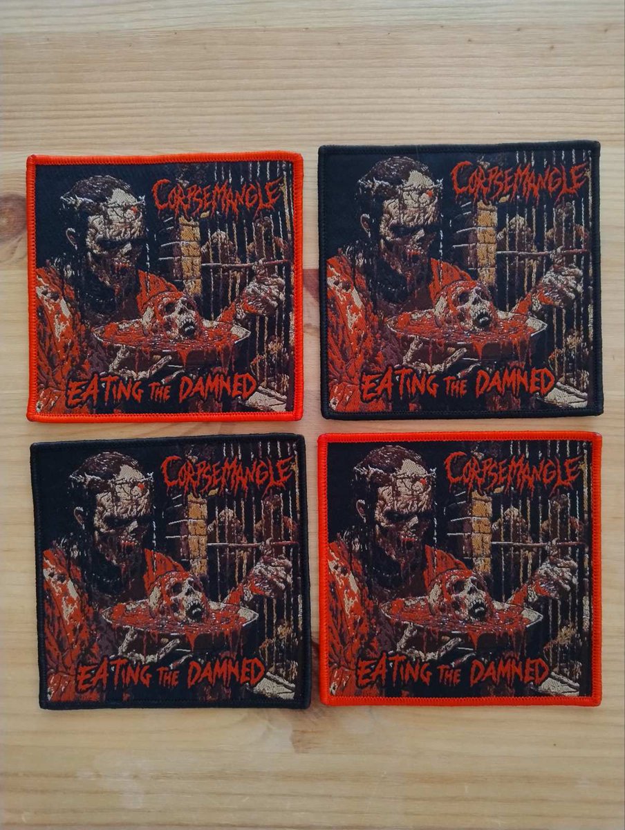 Corpsemangle_'s tweet photo. Eating the Damned woven patches arrived and they are awesome!!! https://t.co/Ih5rFz6WWg