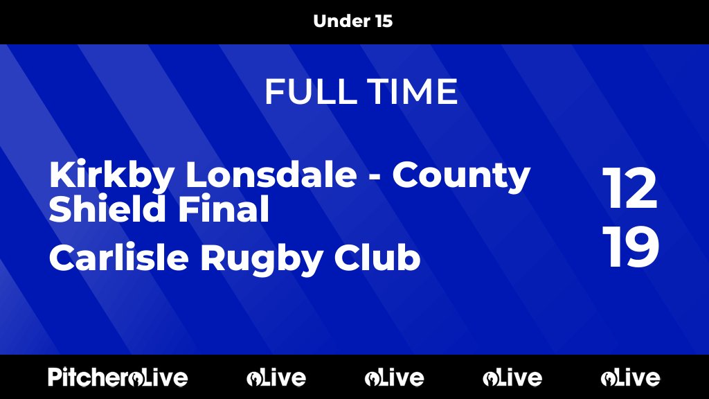 crufc's tweet photo. FULL TIME: Kirkby Lonsdale - County Shield Final 12 - 19 Carlisle Rugby Club
#KIRCAR #Pitchero
https://t.co/j38dNVvn8s https://t.co/R1zLUYdkUR