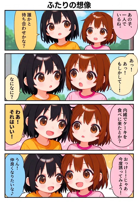 今日の4コマ:ふたりの想像
#漫画が読めるハッシュタグ 
