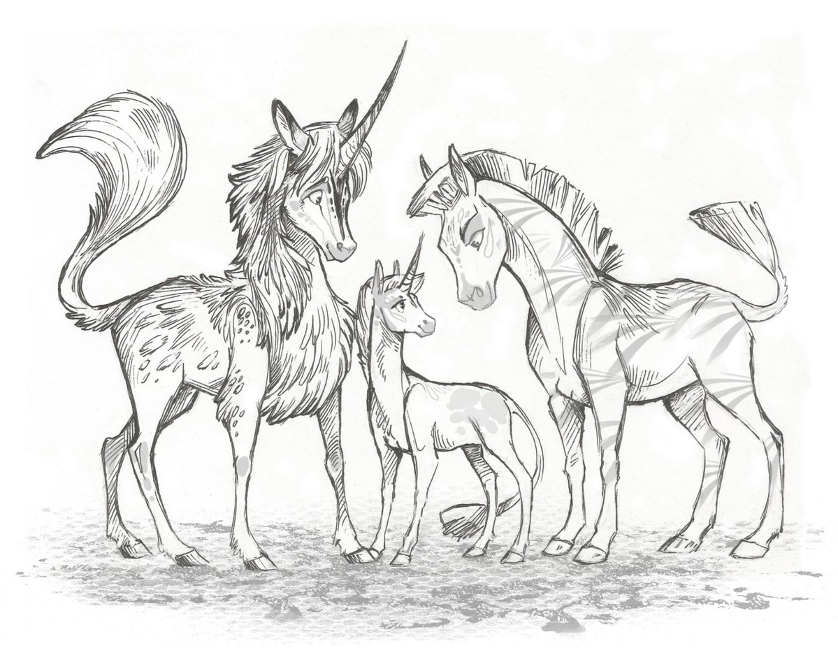 Taski_Guru's tweet image. Line art of fantasy equine (family) adoptables (closed)
#lineart #mule #zebra #line_art #donkey #unicorn #kirin