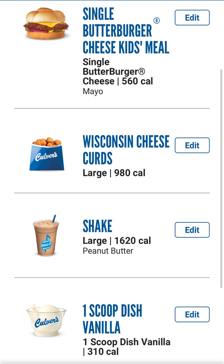 acapiggy's tweet photo. It’s incredibly easy to build a nearly 3,700 calorie meal at Culver’s btw 

or if you’re looking for a less fattening option just get a kids meal that only has 3,470 calories 😵‍💫 https://t.co/sW10TLcL0C