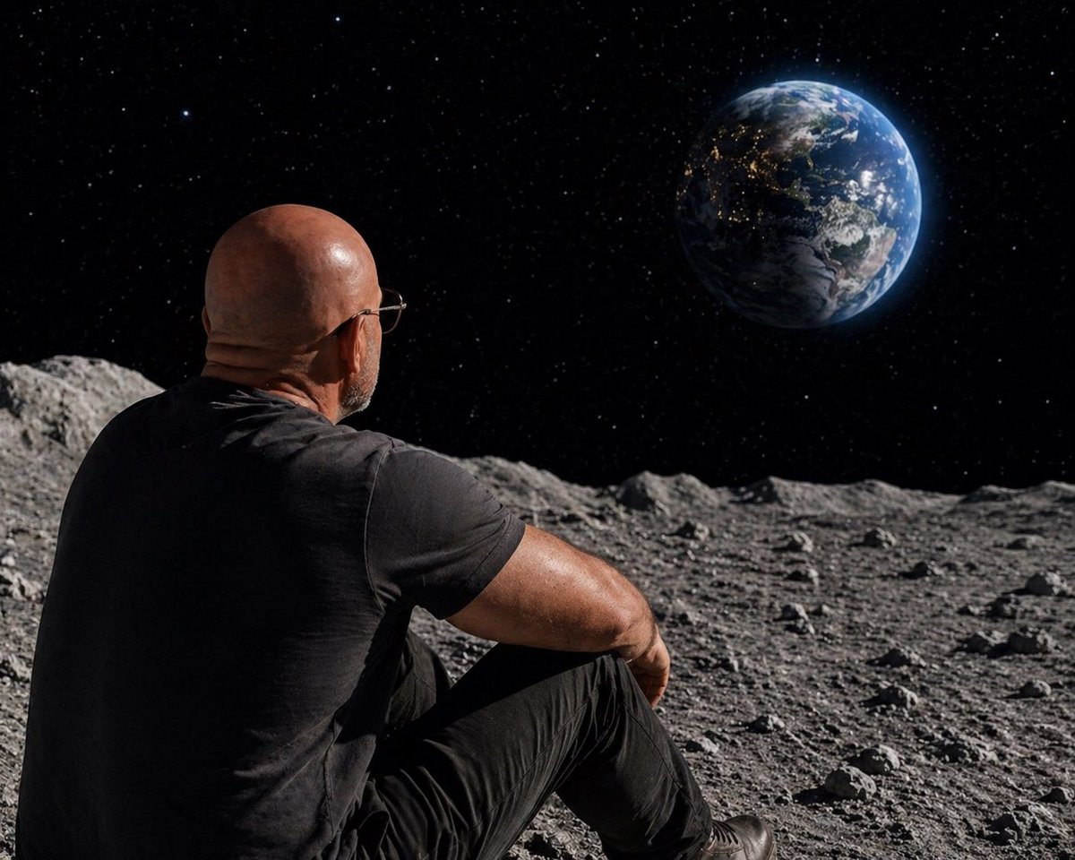 DatonArtistMgmt's tweet image. I was so lucky, I was able to go to the moon on Artemis 11 with those amazing astronauts. Took this picture of earth while I was there. #earth #roundearth #globe #flatearth #moon #nasa #fake #fakenews #funny