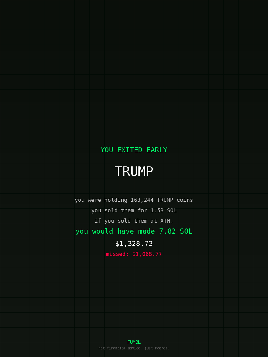 aarontic's tweet image. Why didn’t I hold on $TRUMP brooo used fumbledbags.com to see btw 

9RJiagYz44A7DyFZVAjW6j3mw94sjuYJbYWKmqfcbNTF
#metamask 
#altcoins