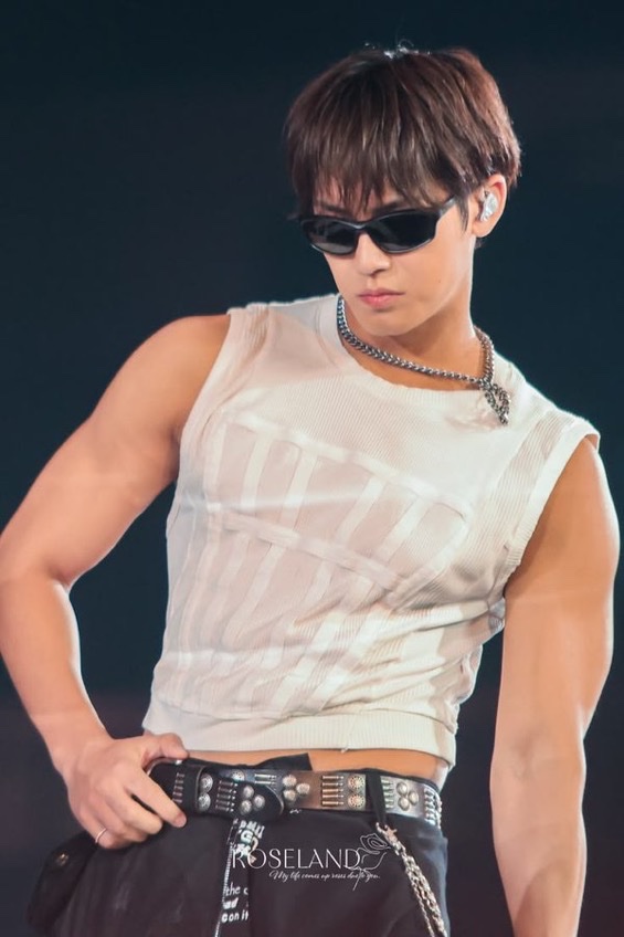 TheePopCore's tweet photo. SEVENTEEN’s Mingyu looks strikingly fine and handsome in new concert photos. https://t.co/PCRnZrezxR