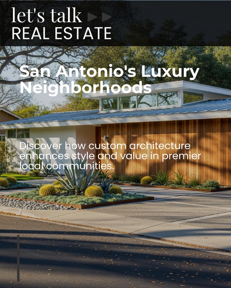 ctolva's tweet photo. San Antonio’s top luxury neighborhoods shine when custom architecture is tailored to local rules, natural views, and school zones. 🏡 Which design feature would you make your signature? https://t.co/5WbFpJnAIw