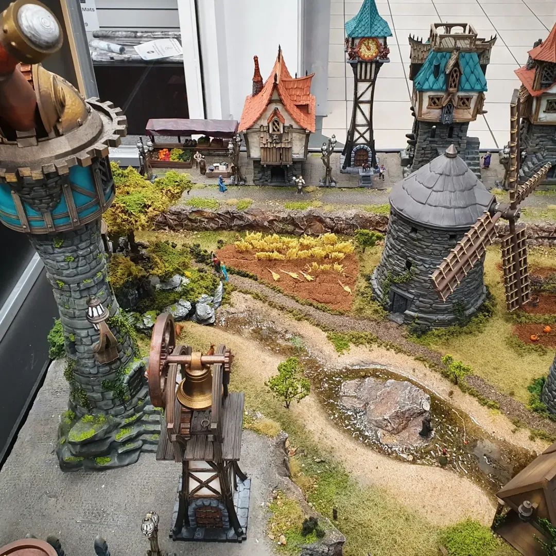 TurtleFleur's tweet photo. Popped into Crusader Wargames for a few paints and to have a look at their awesome new village display, plus some other lovely bits on display, and some of the entries from their last painting competition they held 😀🐉#Redditch #tabletopgames #wargames #fantasygames #painting https://t.co/s0Y6K5Rl2v