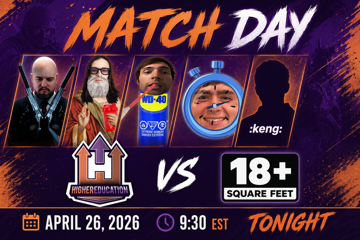 higheredugg's tweet photo. 🚨 MATCH DAY 🚨

🎓HigherEducation vs 🦶Square Feet
🕤 9:30 EST

We studied the demos.
They studied… something else entirely.

Let’s see which one pays off.

#Hedu #ADRoverGPA https://t.co/4DsbN8H9fb