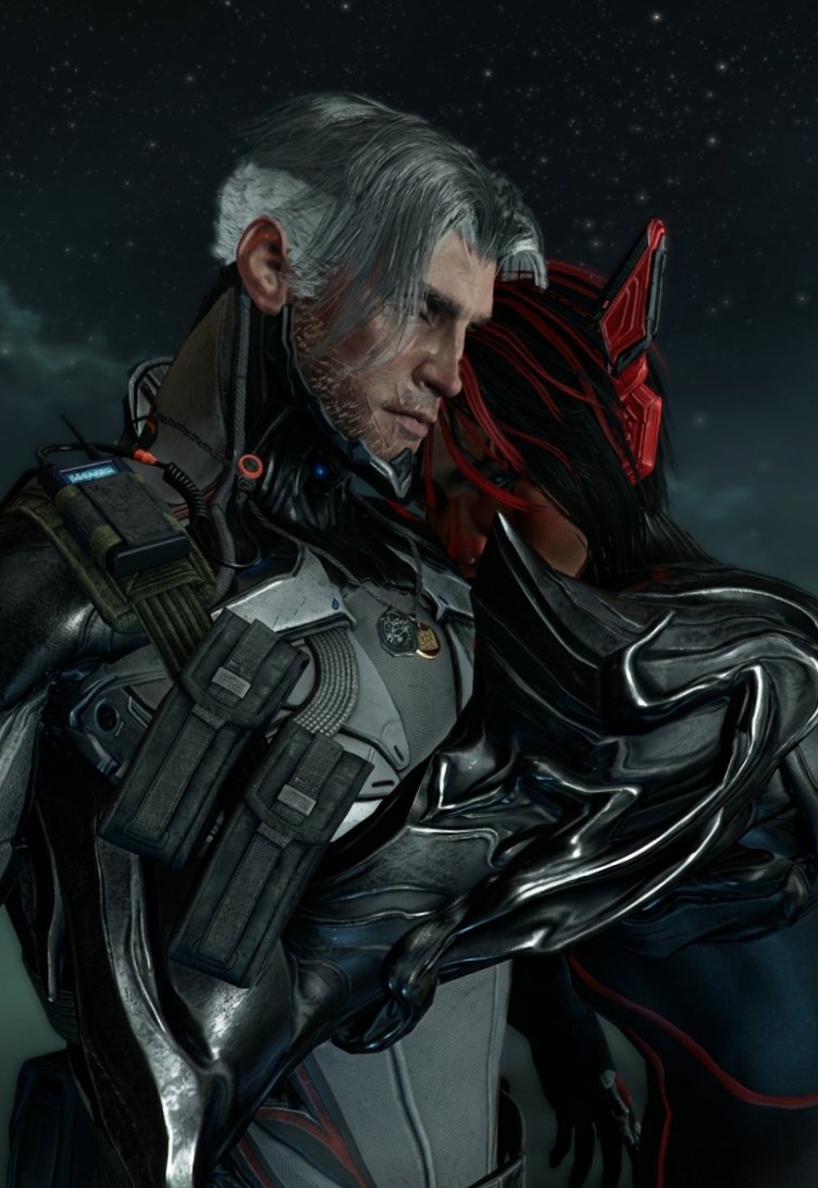 She hugged him like a test bear 🐻 
#warframe #warframecaptura #arthurnightingale