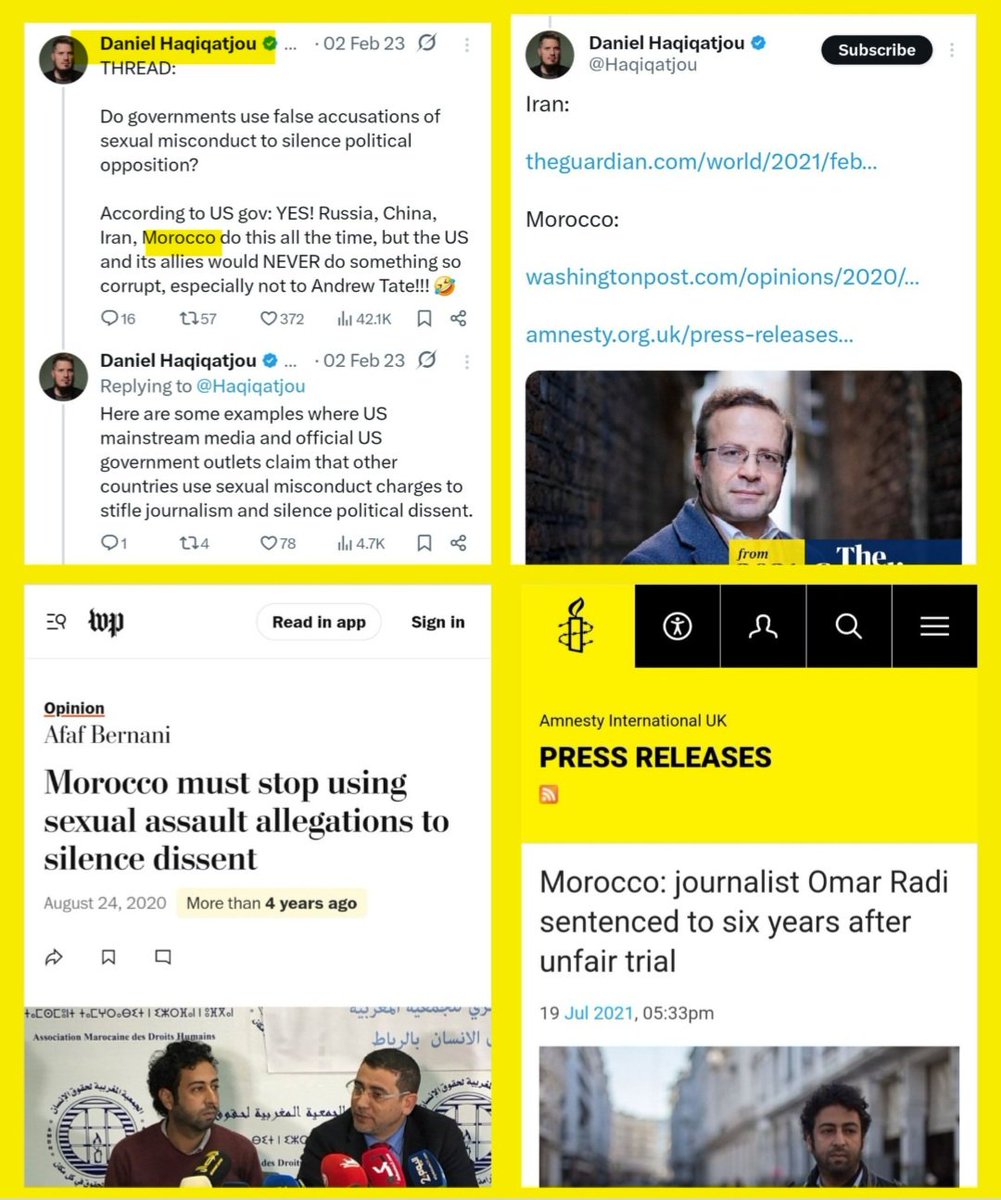 TheMaghribia's tweet image. 🔴⚡️It all started when I began questioning the terrorist supporter Kadibatjou @Haqiqatjou about the nature of his relationship with @OmarRADI...

x.com/i/status/19273…

#GenZ212 #FreeKoulchi #Mamfakinch #Casablanca #Distrix #Spain #France #Lafarge #Algérie #Irán #Polisario