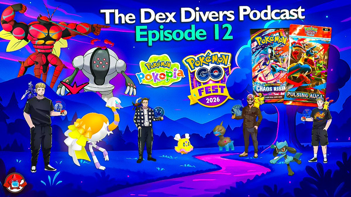TheDexDivers's tweet photo. **On @TheDexDiversPodcast - Pokémon GO Events You Can’t Miss This Month | Dex Divers Podcast #12 

Watch Here ----> https://t.co/KnF62Ibd6G

Welcome back to Episode 12 of the Dex Divers Podcast 🎙️

This week we’re diving into everything happening across Pokémon GO, VGC, and TCG - from the Riolu Hatch Day review and upcoming Ultra Beast raids, to Deino Community Day Classic, Dynamax Registeel Max Monday, and the new Spring Marathon Event 👀

We also cover the latest event date announcements, TCG Pocket updates, Jet’s TCG Takes of the Week, plus your community questions and discussions.

A packed episode with loads of Pokémon news you won’t want to miss 🔥

#pokemonpodcast #pokemon #pokemongo #pokemontcg #dexdiverspodcast 

@MUFTiiYT @DarthStormy @tiptoethecat @LukeLuxford1 @James_bpg @PokemonGoApp @Pokemon @PokemonNewsUK @playpokemon @PlayPokemonUK @scopely @NintendoUK @NintendoEurope @Nintendo @PokemonTCGP @PokemonTCGP_JP @PokemonTCG @PokemonTCGUK @PokemonTCGLive