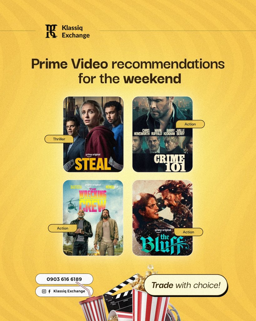 Movie recommendations for the weekend from <a href="/klassiqEXC/">KlassiqExchange</a> 

#weekend #fypシ゚viral #movie