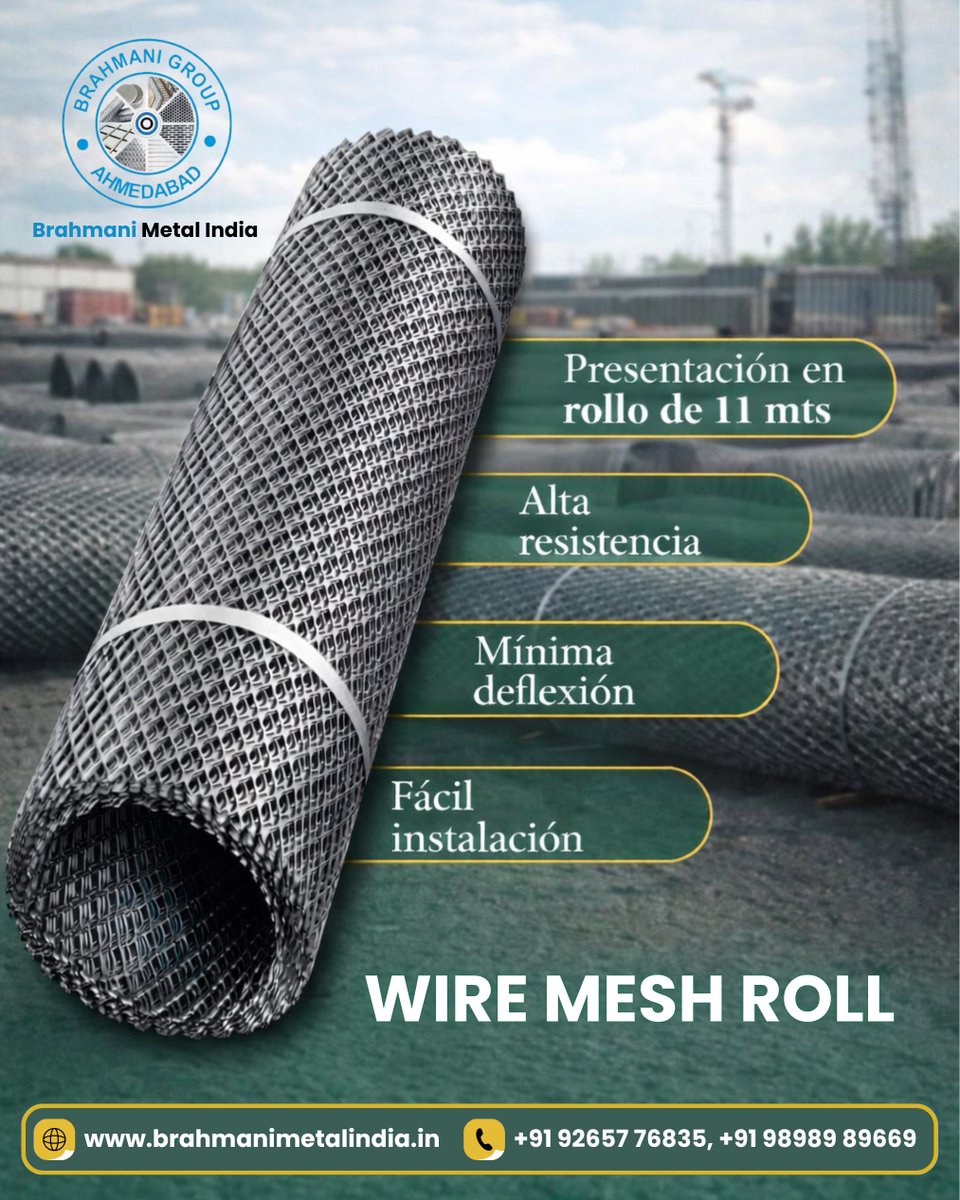 BrahmaniMetal's tweet image. Get reliable and durable Wire Mesh Rolls from Brahmani Metal India designed for strength and long-lasting performance. 🔗✨ 

📞 Call: +91 92657 76835, +91 98989 89669
🌐 Visit: brahmanimetalindia.in

#BrahmaniMetalIndia #WireMesh #WireMeshRoll #MetalMesh #IndustrialMesh
