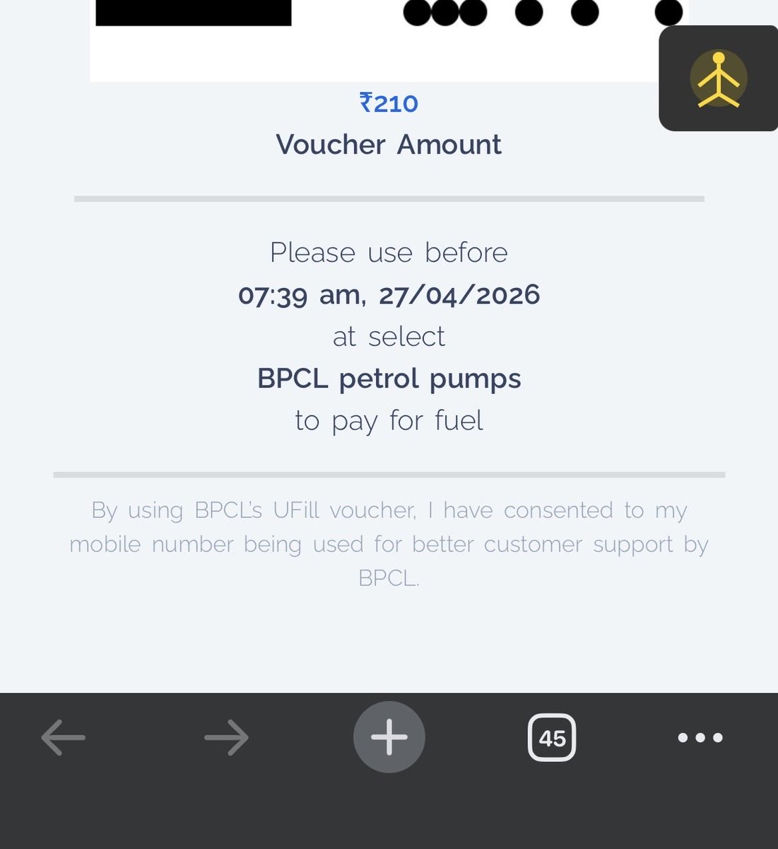 Pankajkumar6974's tweet photo. Very poor experience with Bharat Petroleum.

Purchased a UFill voucher (₹210) via Hello BPCL App, but unable to redeem it at multiple BPCL pumps due to QR system failure.

Voucher expiring soon. Requesting immediate refund.

@BPCLimited 
#BPCL https://t.co/L1hjIzgA4M