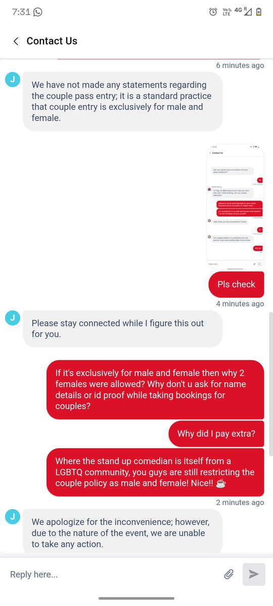 PujaDas04043660's tweet image. disappointed w @bookmyshow  show was advertised as 1.5 hours but ended in just 1 hour.I was denied a couple ticket for 2 females, while I clearly saw other female pairs entering with couple tickets. #unfairpolicy #worstcse
#poorcustomerservice
@jagograhakjago