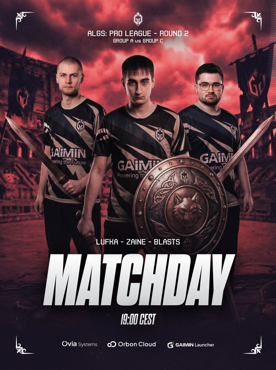 GaiminGladiator's tweet image. Another Sunday, and here we are again at the Colosseum for Round 2 of the ALGS Pro League. 🏟️

⚔️Group A vs. Group C
🕑19:00 CEST

#GaiminGladiatos | #ALGS | #ApexLegends