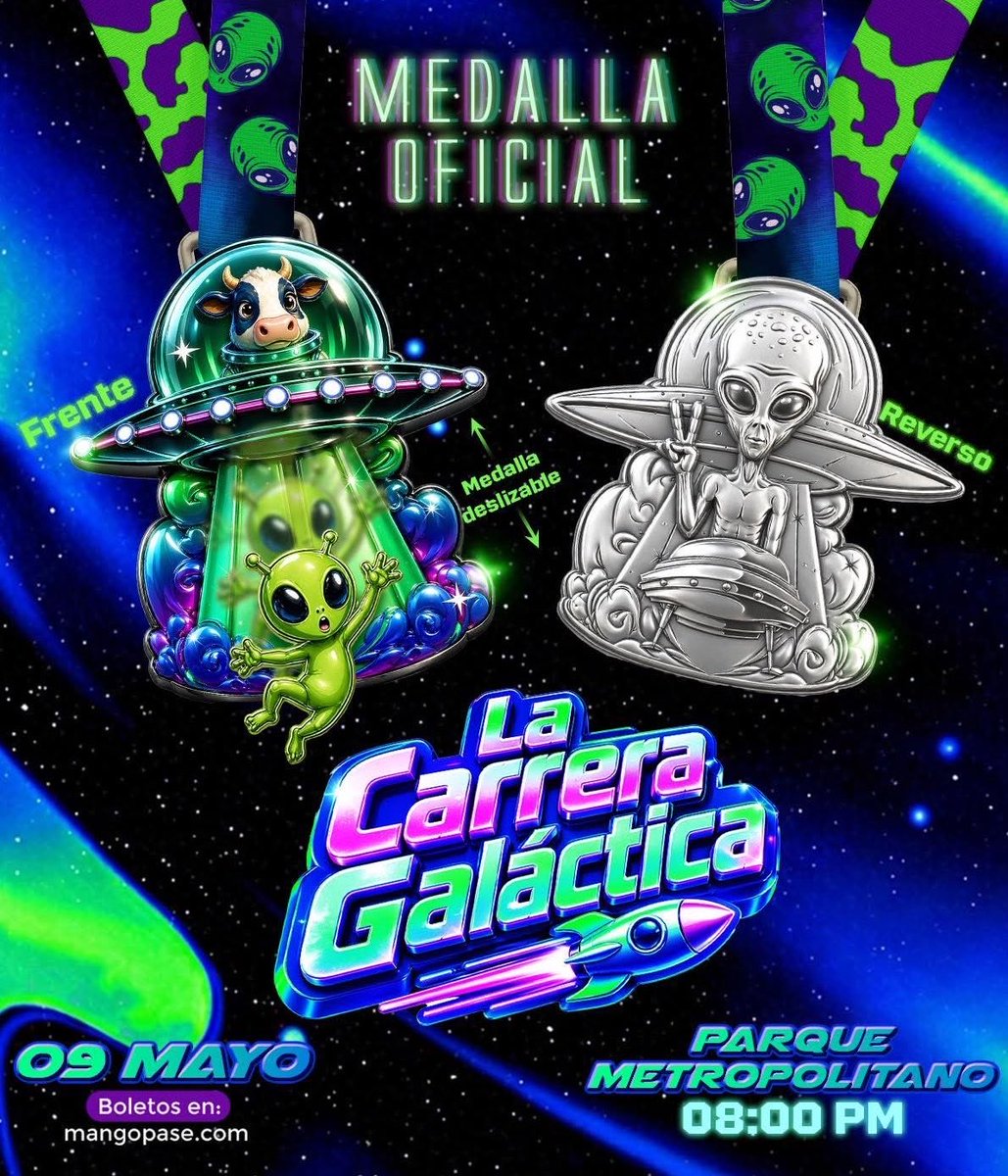 GdlTiempo's tweet image. Llega a #Guadalajara la #CarreraGaláctica #5K

Corre, camina o trota está #carrera neón #nocturna 

Inscripciones3  

checkout.mangopase.com/GALACTICARUN

📅 9 mayo
📍 @parquemetro_gdl (torres amarillas)
⏰ 8:00 pm 
🏃‍♀️ 5 km