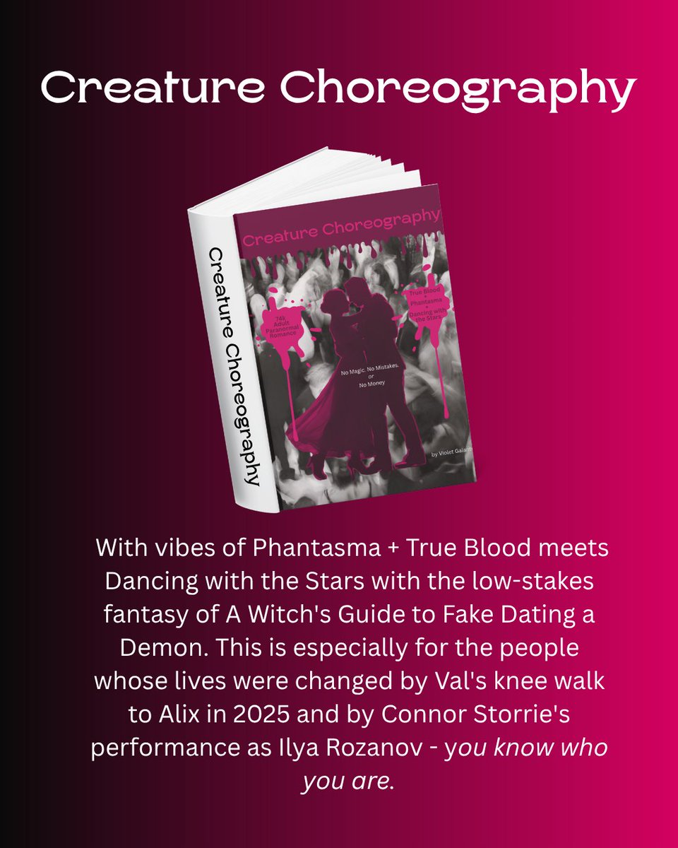 violetmgzwrites's tweet image. Current #query for #questpit, Creature Choreography, a 74K manuscript about a reality dance competition that pairs magical creatures with human dancers that quickly becomes a fight for survival as eliminated contestants start showing up dead #a #q #pr #WritingCommunity