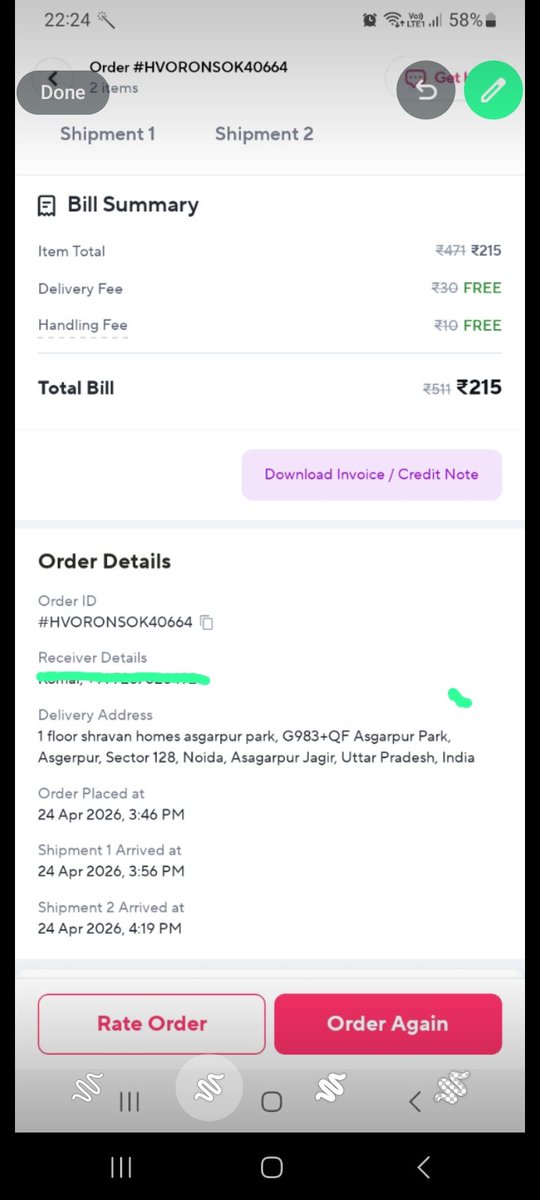 ykomal018's tweet photo. @zeptocares @ZeptoNow @zeptonow_tech @v0hra @aadit_palicha Hi @zeptocares 
Here are the details of order and I had shared failed refund and replacement details also. https://t.co/vHreXVTf1X